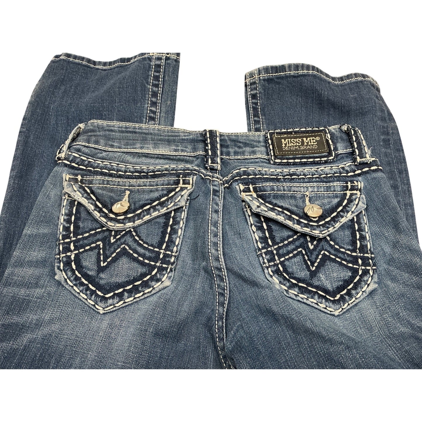 Miss Me Flap Pocket Bootcut Jeans Contrast Stitch Women’s Size 28