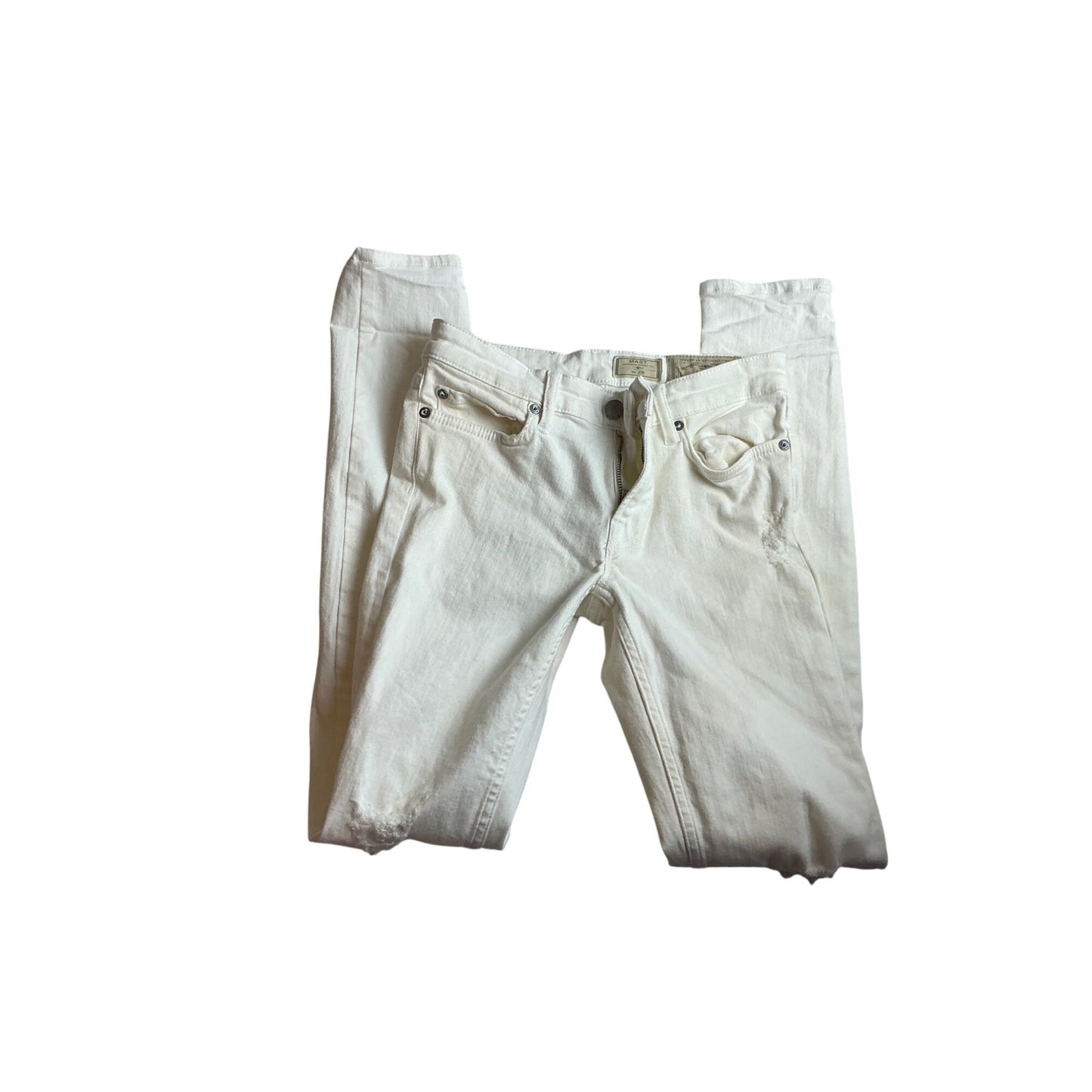 AllSaints White Distressed Skinny Jeans Women’s Size 25 Stretch Denim