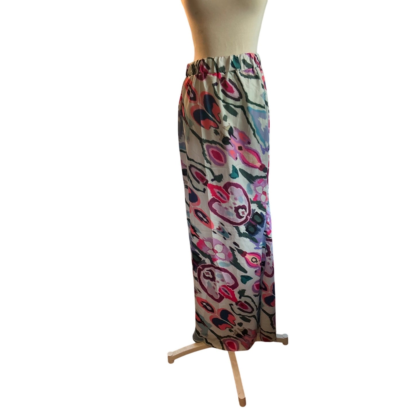 SHEIN Boho Abstract Print Maxi Dress Long Sleeve Resort Vacation Dress Size S NWOT