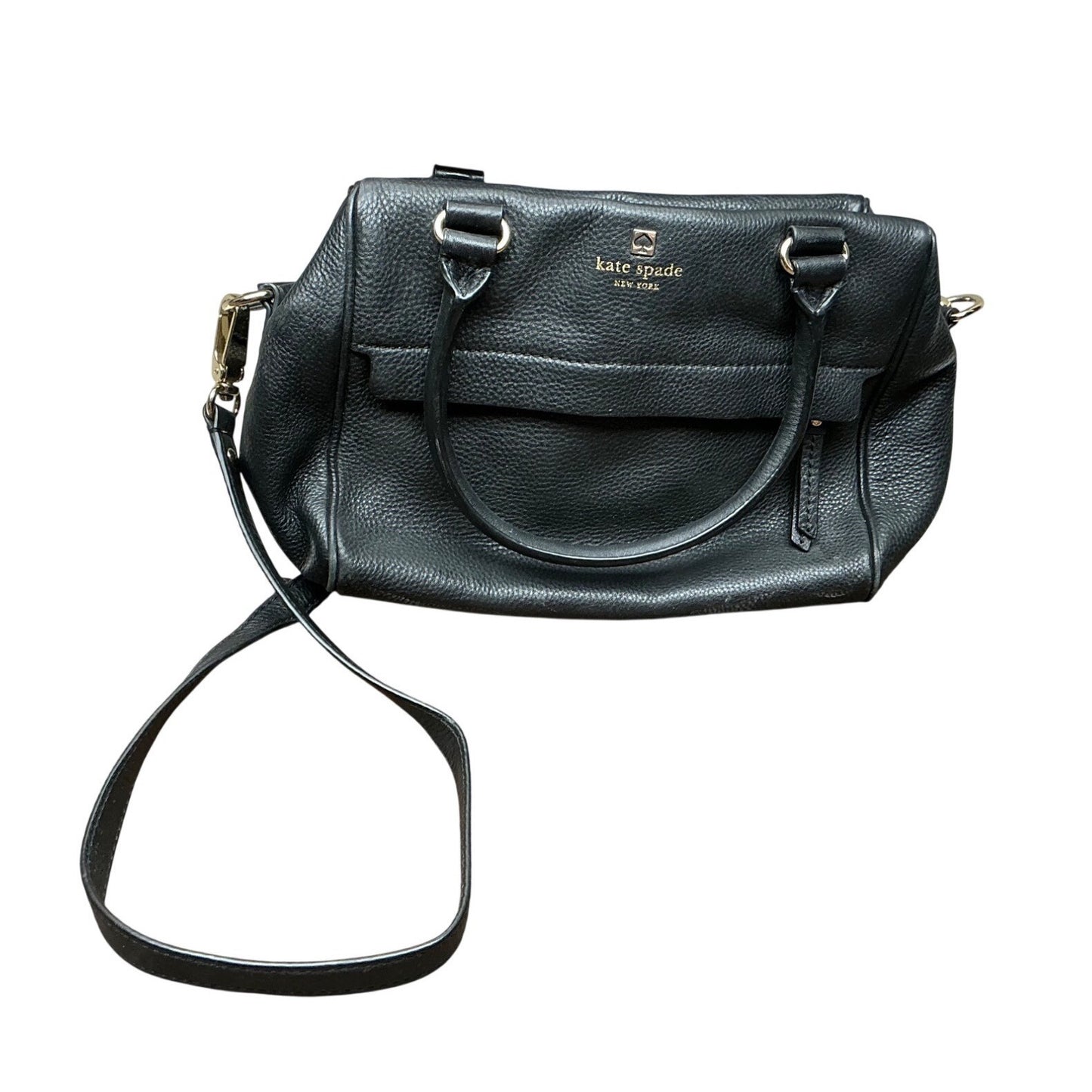 Kate Spade New York Black Pebbled Leather Satchel Crossbody Shoulder Bag