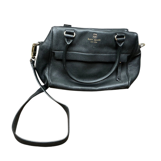 Kate Spade New York Black Pebbled Leather Satchel Crossbody Shoulder Bag