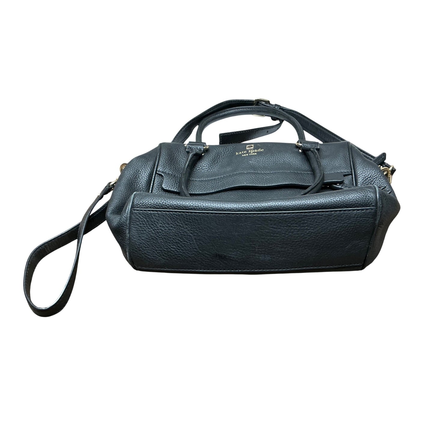Kate Spade New York Black Pebbled Leather Satchel Crossbody Shoulder Bag