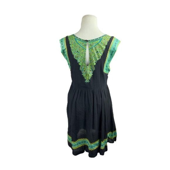 Free People Embroidered Sleeveless Boho Mini Dress  SZ 8