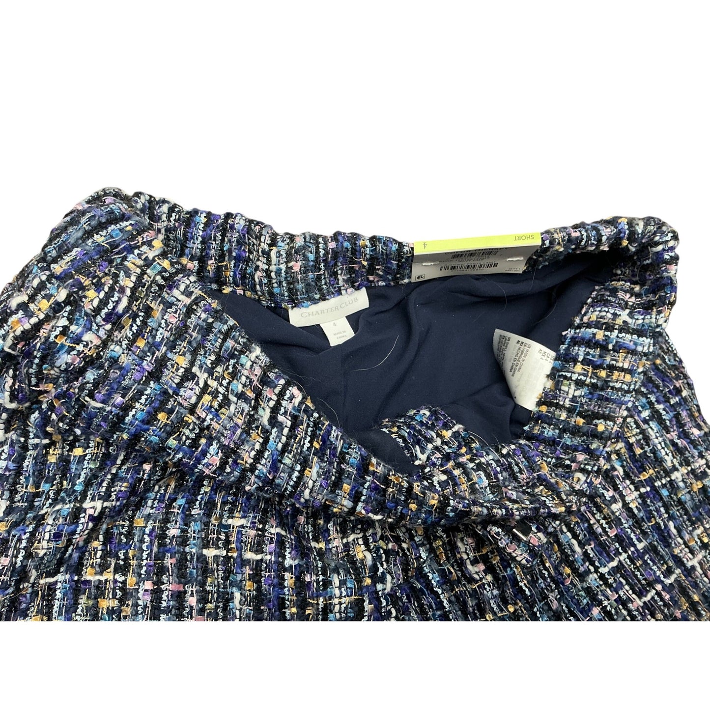 Charter Club NWT Multicolor Tweed Shorts High Rise Textured Sz 4