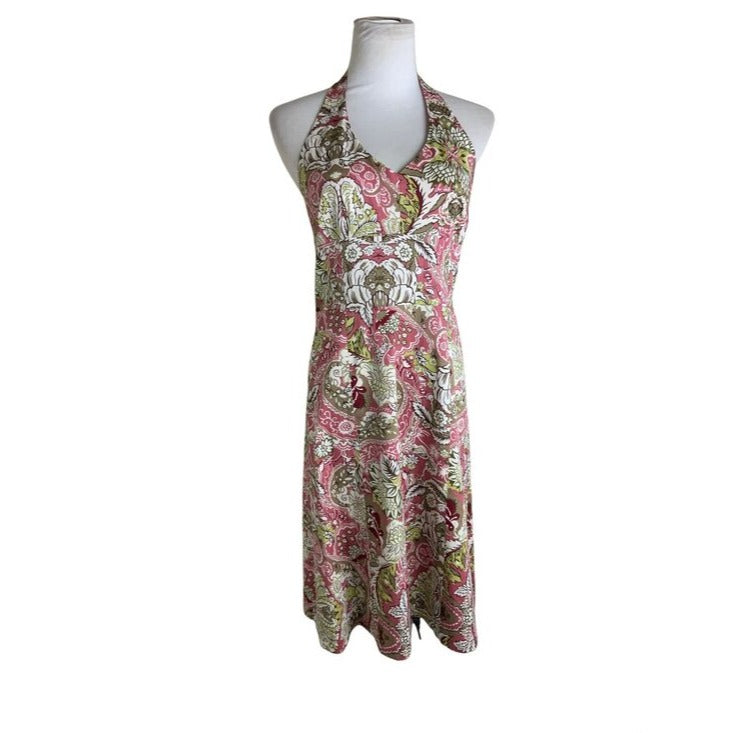Ann Taylor Pink Paisley Halter Dress – Size 4