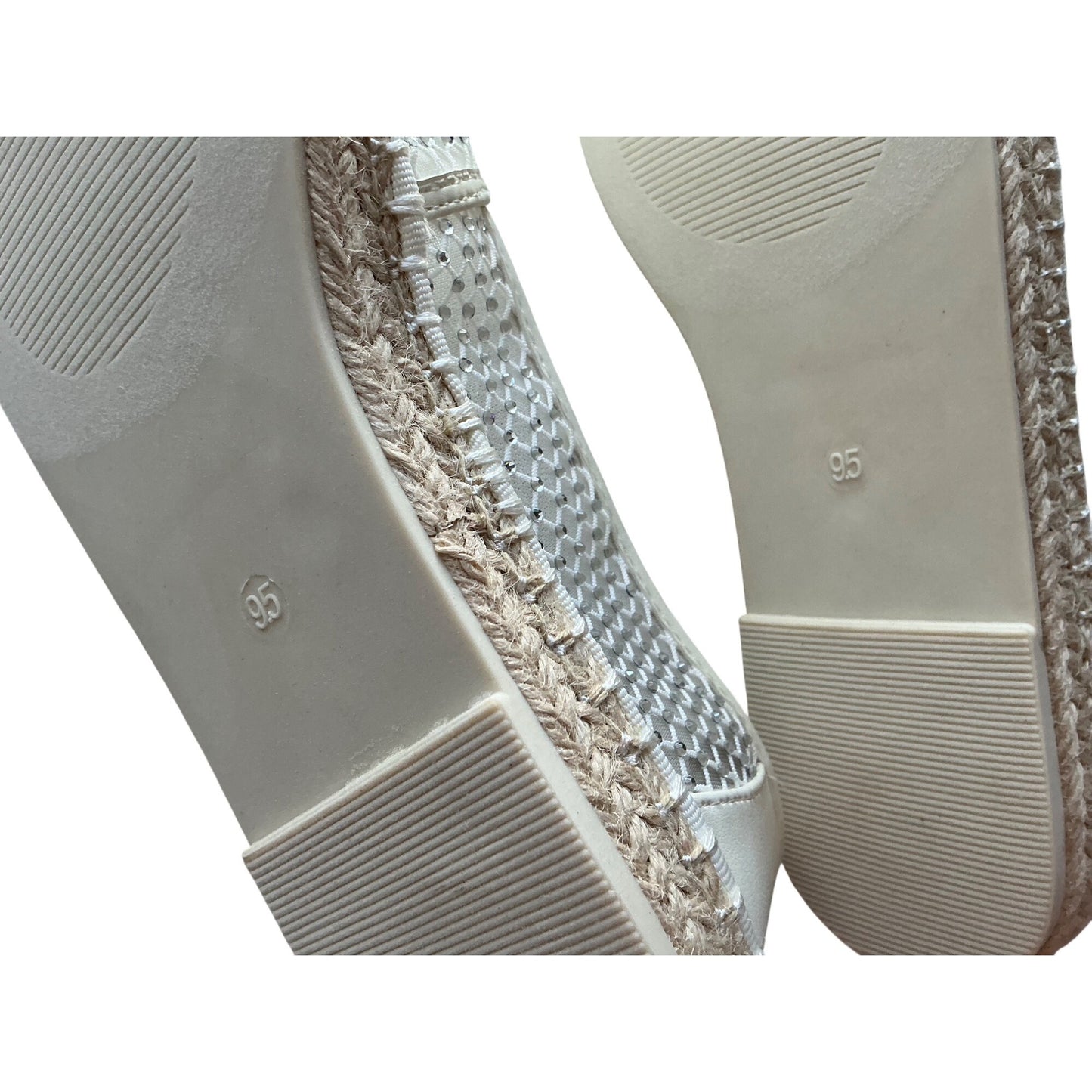 Kenneth Cole Reaction White Rhinestone Mesh Slip-On Sneakers Women’s Size 9.5 NIB