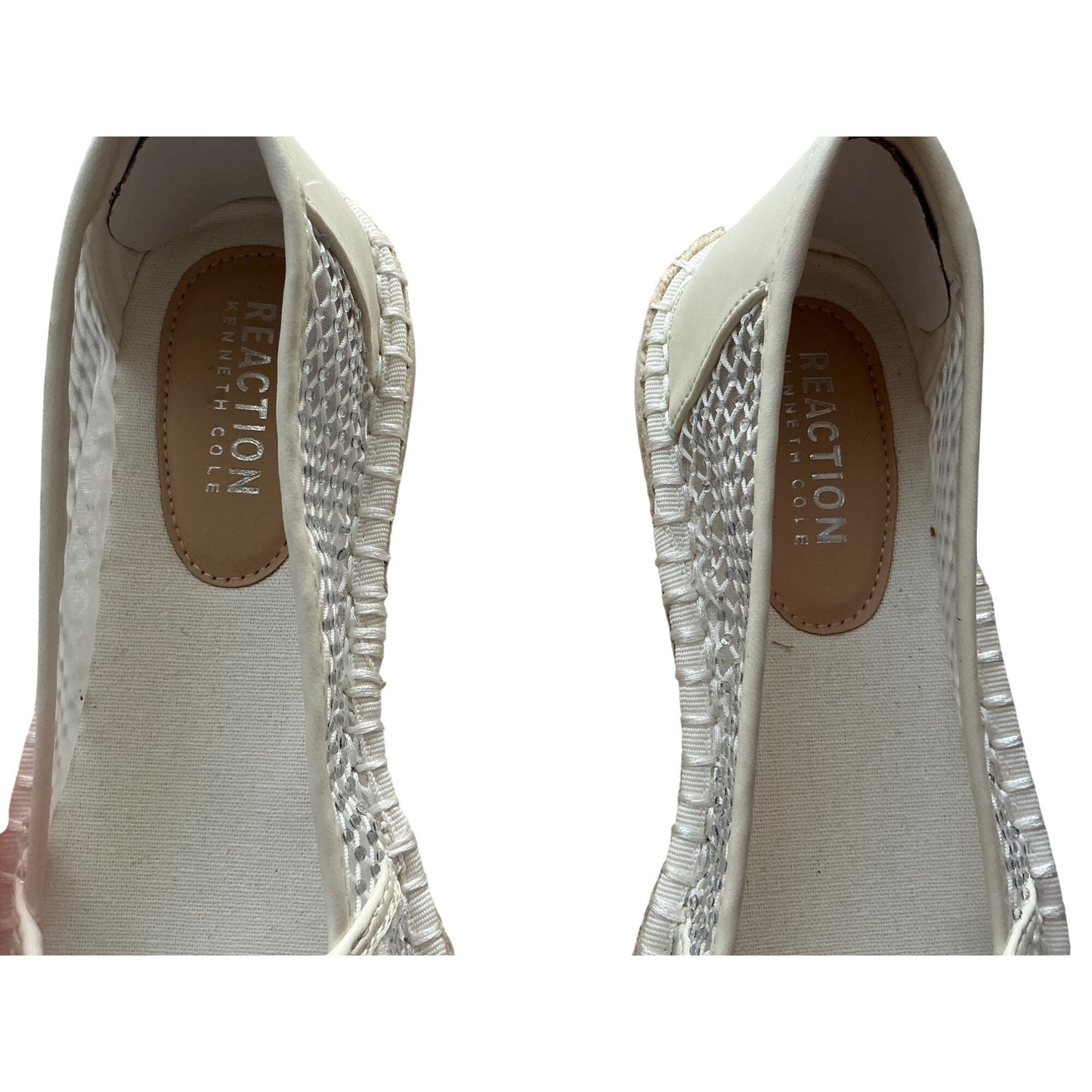 Kenneth Cole Reaction White Rhinestone Mesh Slip-On Sneakers Women’s Size 9.5 NIB