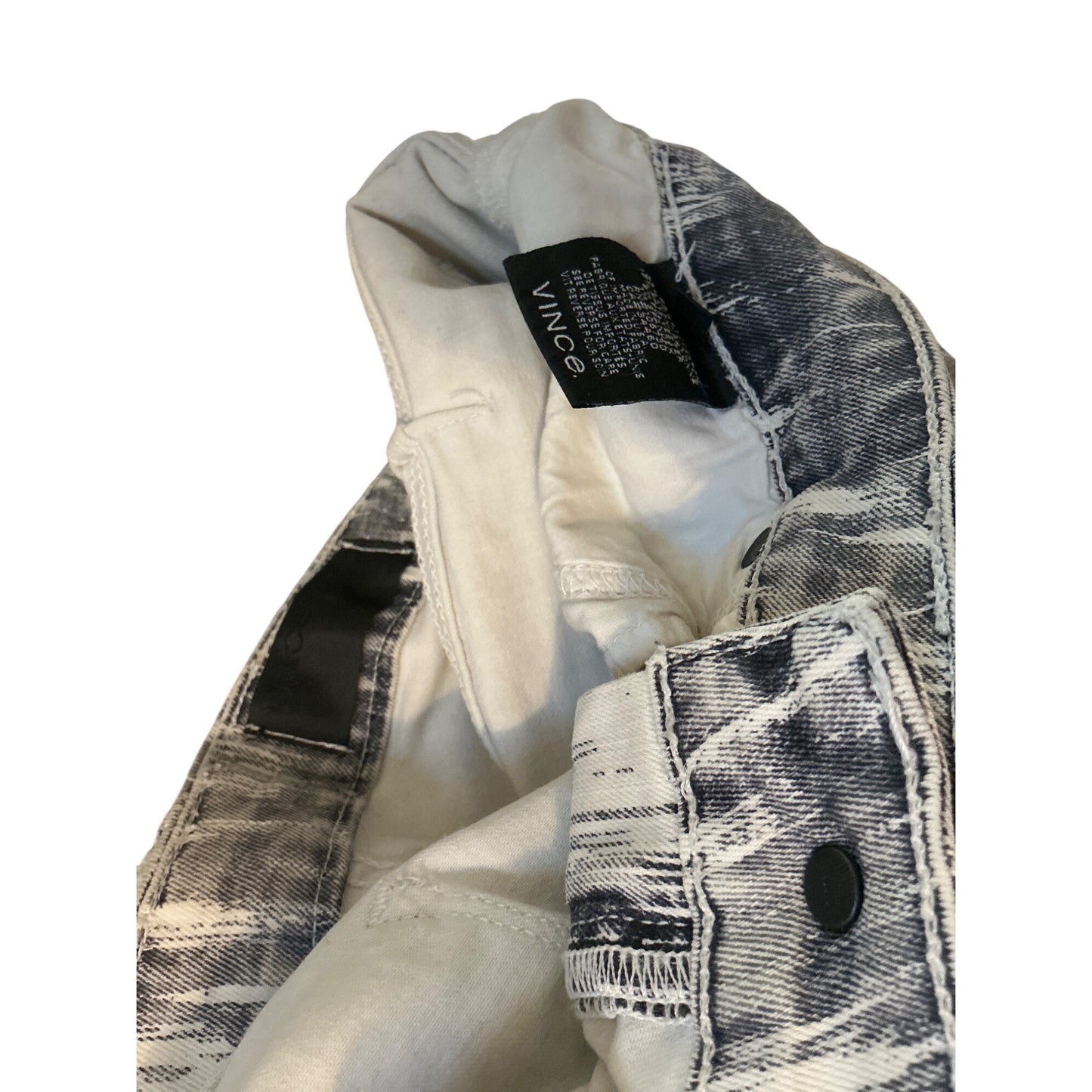 Vince Gray White Abstract Print Skinny Jeans Women’s Size 29