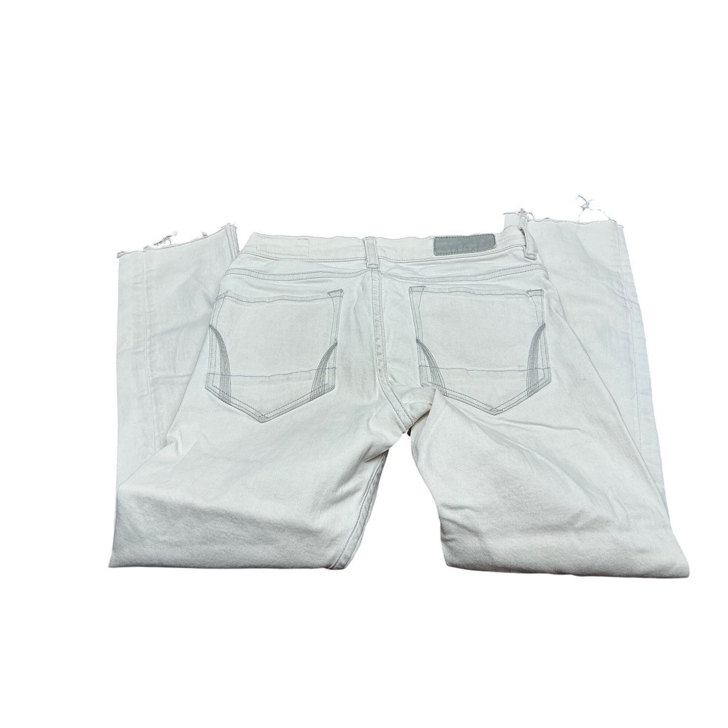 AllSaints White Distressed Skinny Jeans Raw Hem Stretch Denim Sz 27