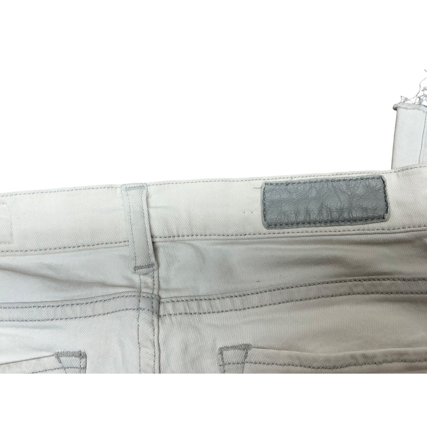 AllSaints White Distressed Skinny Jeans Raw Hem Stretch Denim Sz 27