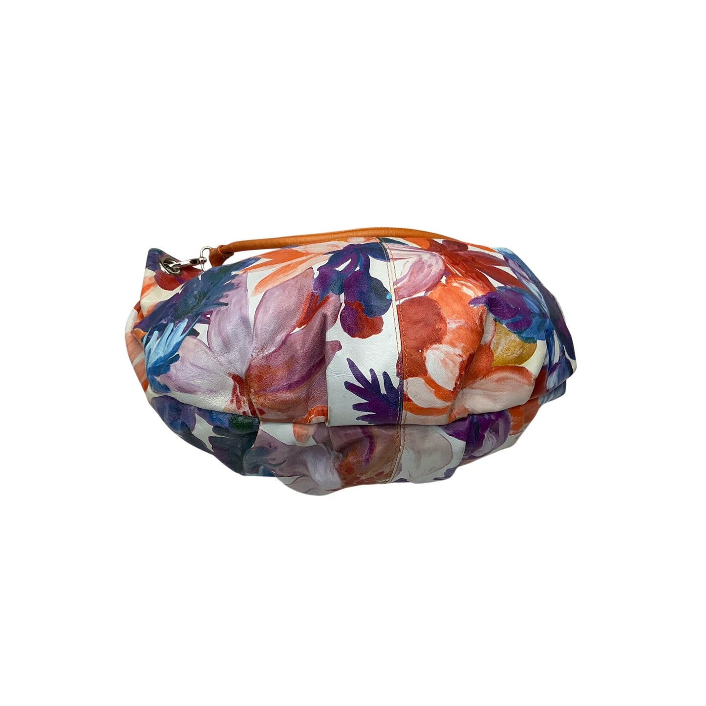Maurizio Taiuti Floral Print Leather Trim Shoulder Bag Made in Italy Colorful