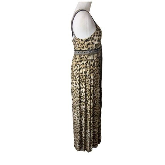 INC International Concepts Gold & Black Printed Maxi Dress | Crisscross Back | Size Sz M