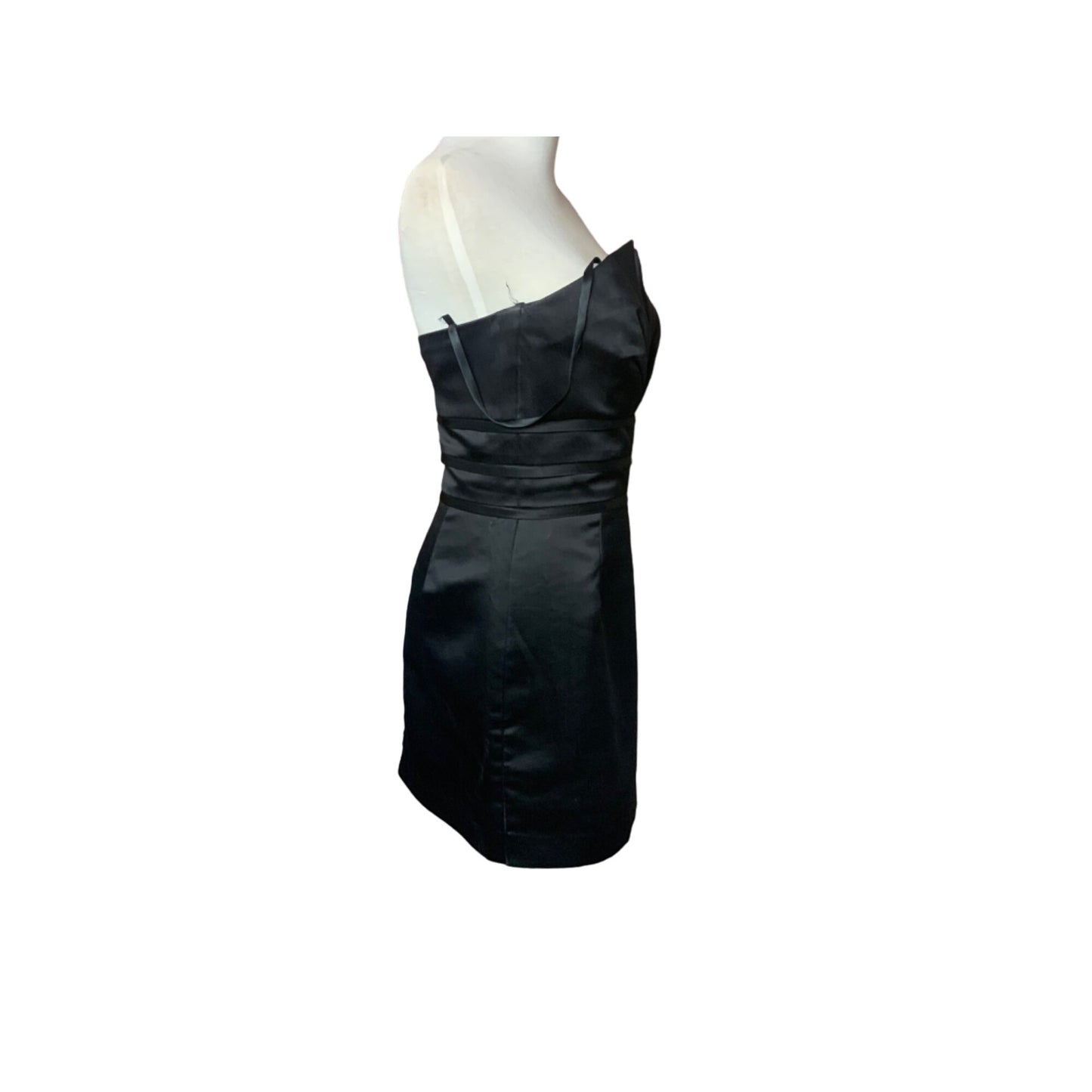 White House Black Market Strapless Pleated Cocktail Dress Black Sz 2