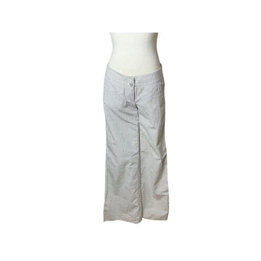 Cynthia Steffe Striped Wide Leg Trouser Pants Nautical Coastal Chic Sz 2