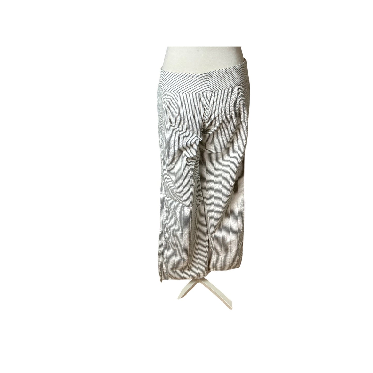 Cynthia Steffe Striped Wide Leg Trouser Pants Nautical Coastal Chic Sz 2