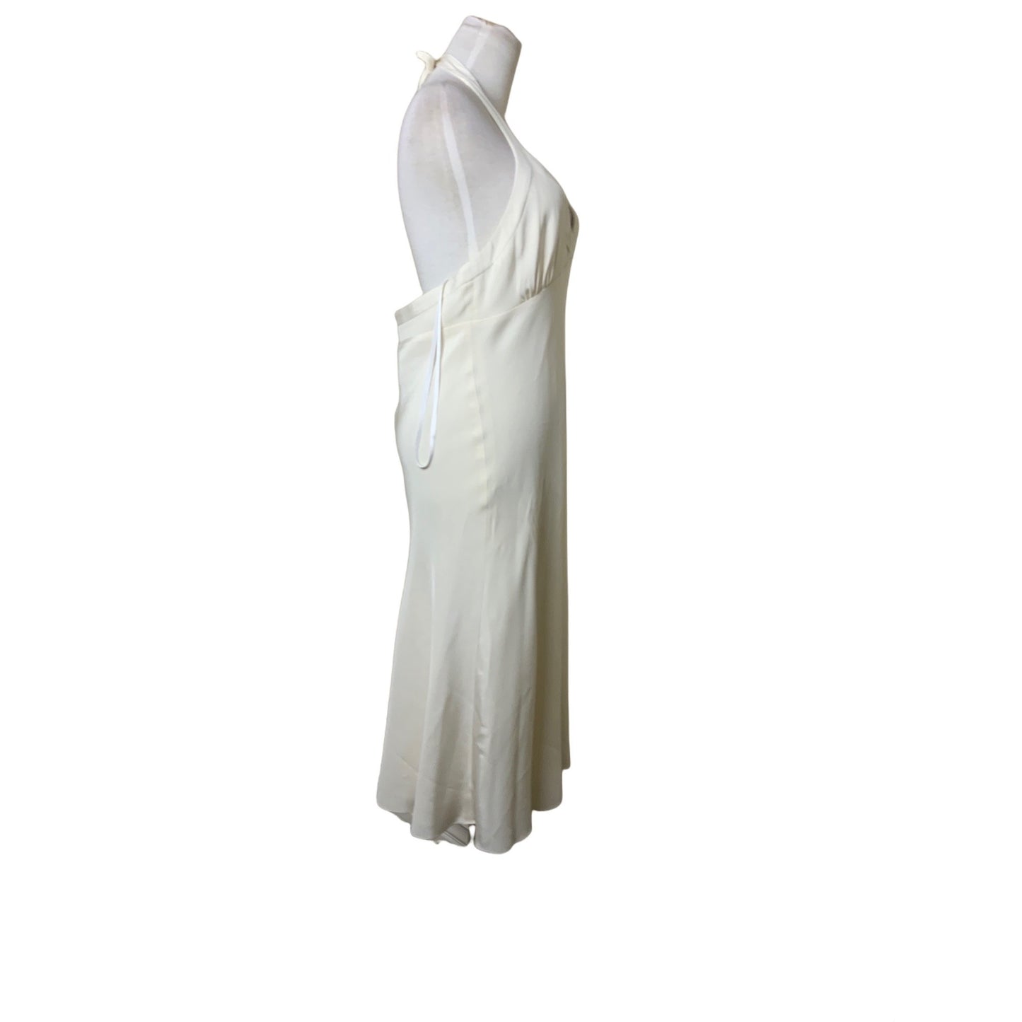 NWT J Crew Ivory Silk Blend Halter Maxi Dress Tie Back Sz10