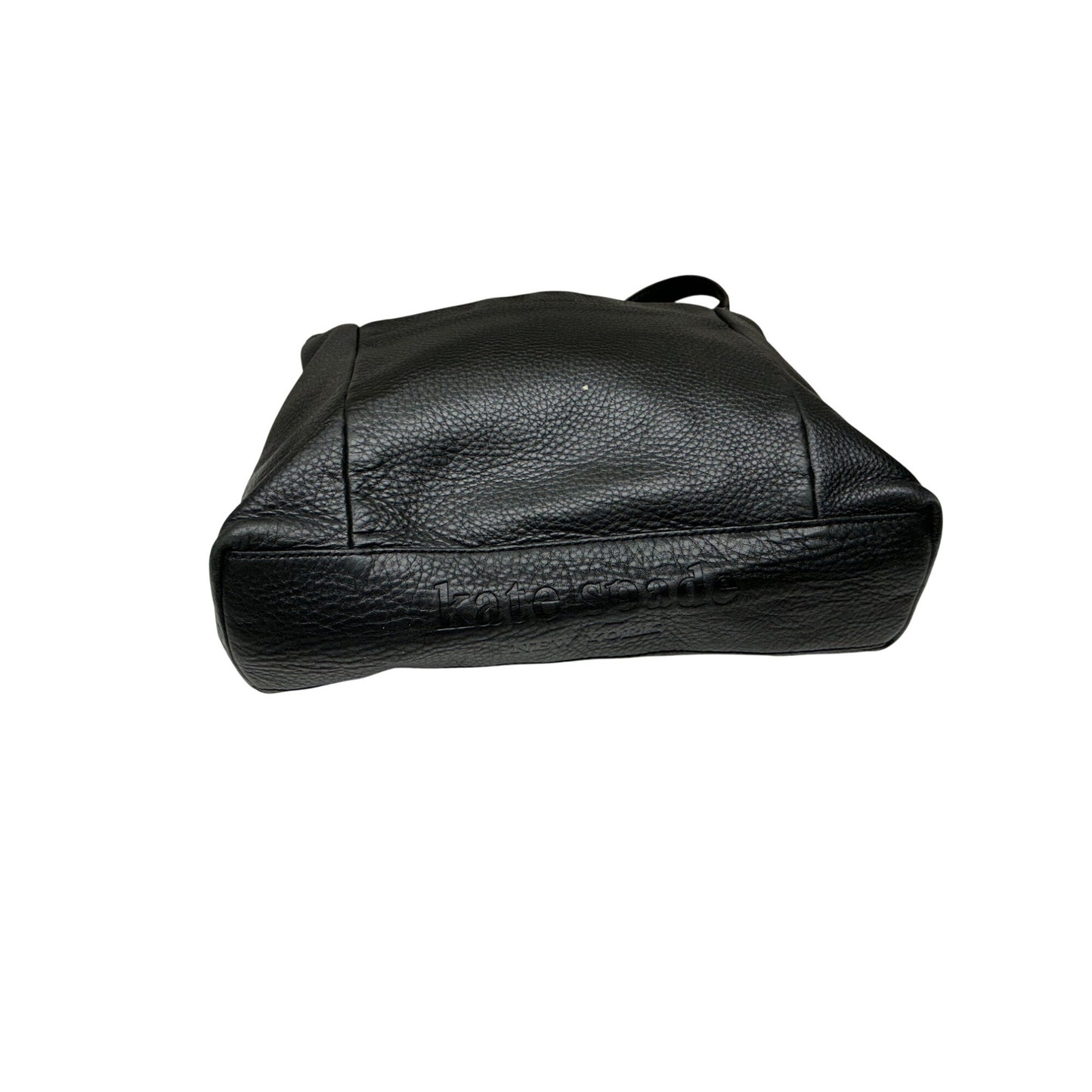 Kate Spade New York Black Pebbled Leather Shoulder Bag Hobo Zip Top Gold Hardware