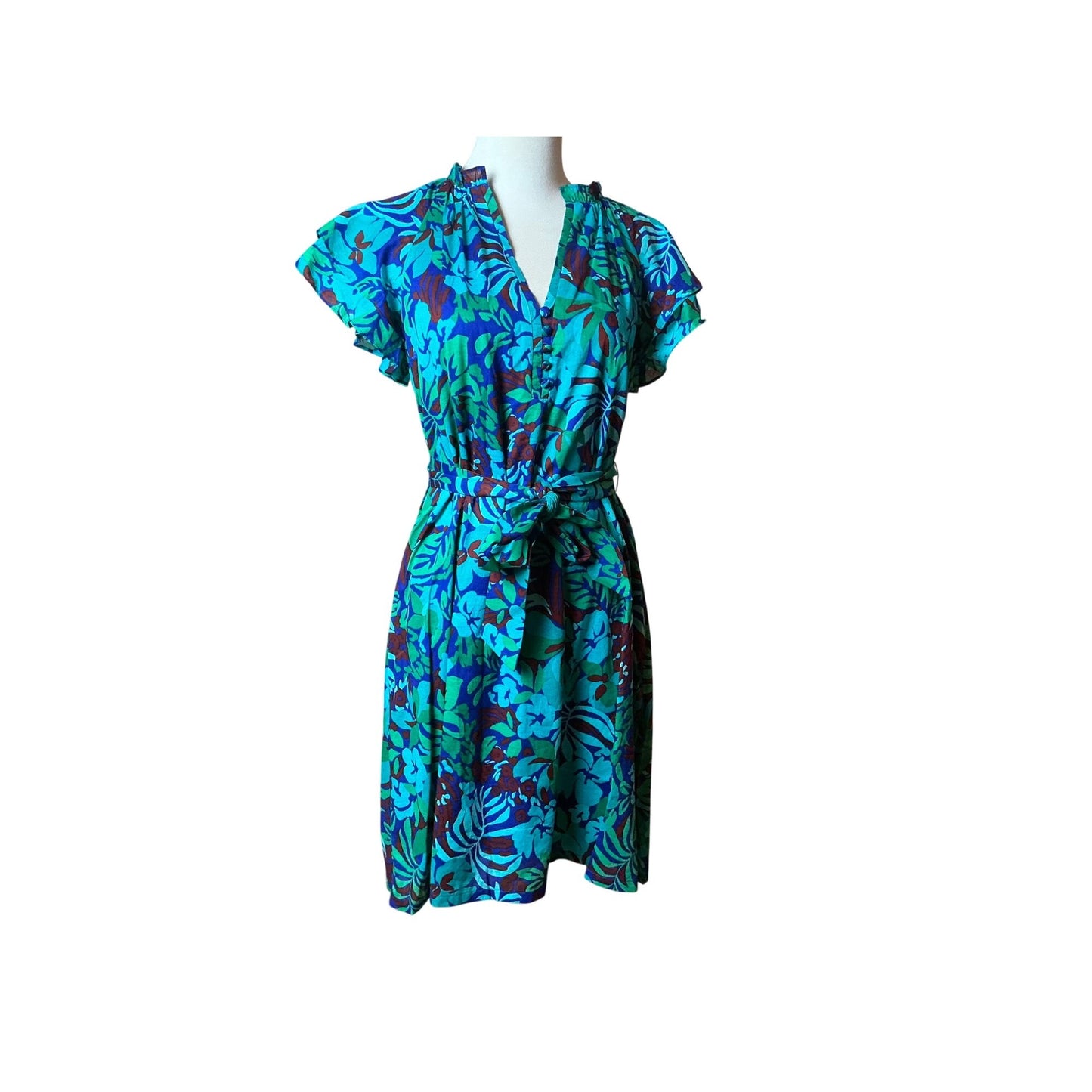 Trina Turk Blue Sleeveless Dress – Elegant Classic Style – SiZe XS