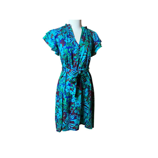 Trina Turk Blue Sleeveless Dress – Elegant Classic Style – SiZe XS
