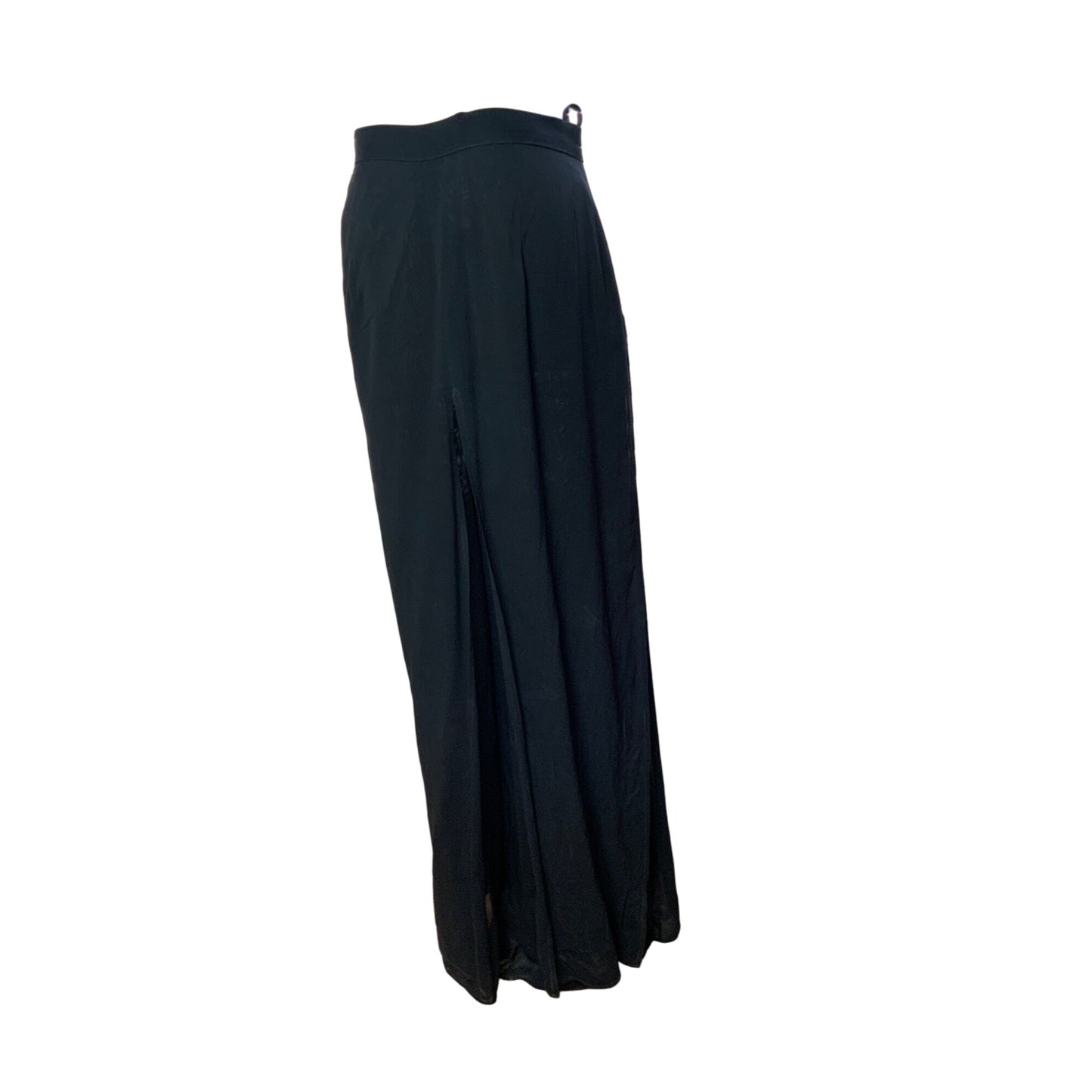 Tadashi Shoji Black Palazzo Pants Sheer Overlay Wide Leg Y2K Glam Size 4