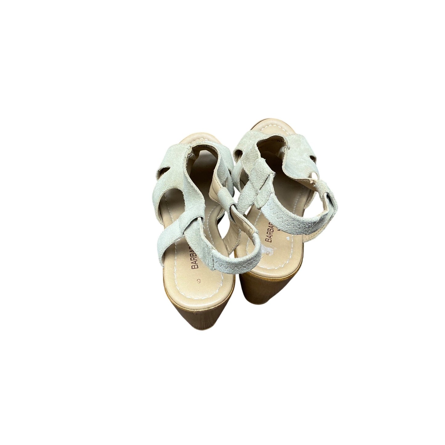 Barbara Barbieri Beige Suede Wedge Sandals Cutout Slingback wedge  Heels Sz 6