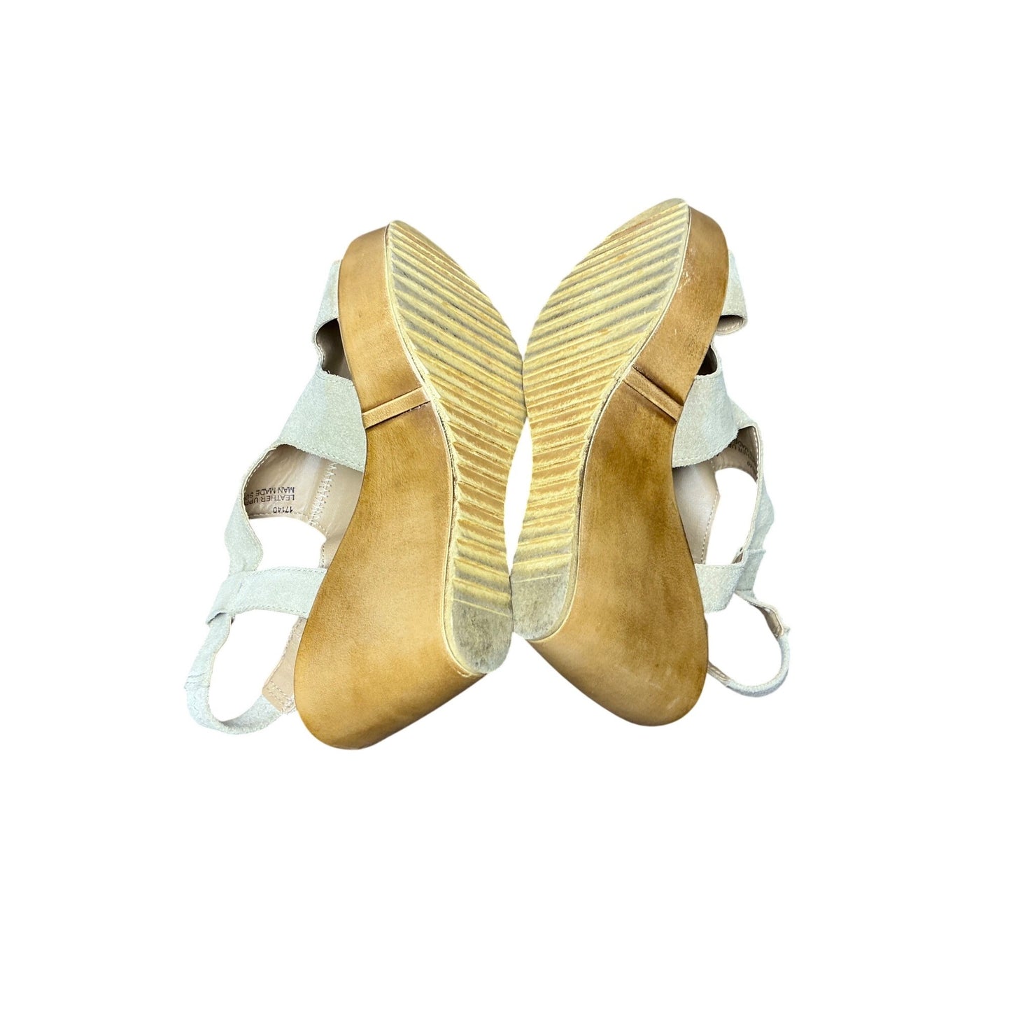 Barbara Barbieri Beige Suede Wedge Sandals Cutout Slingback wedge  Heels Sz 6
