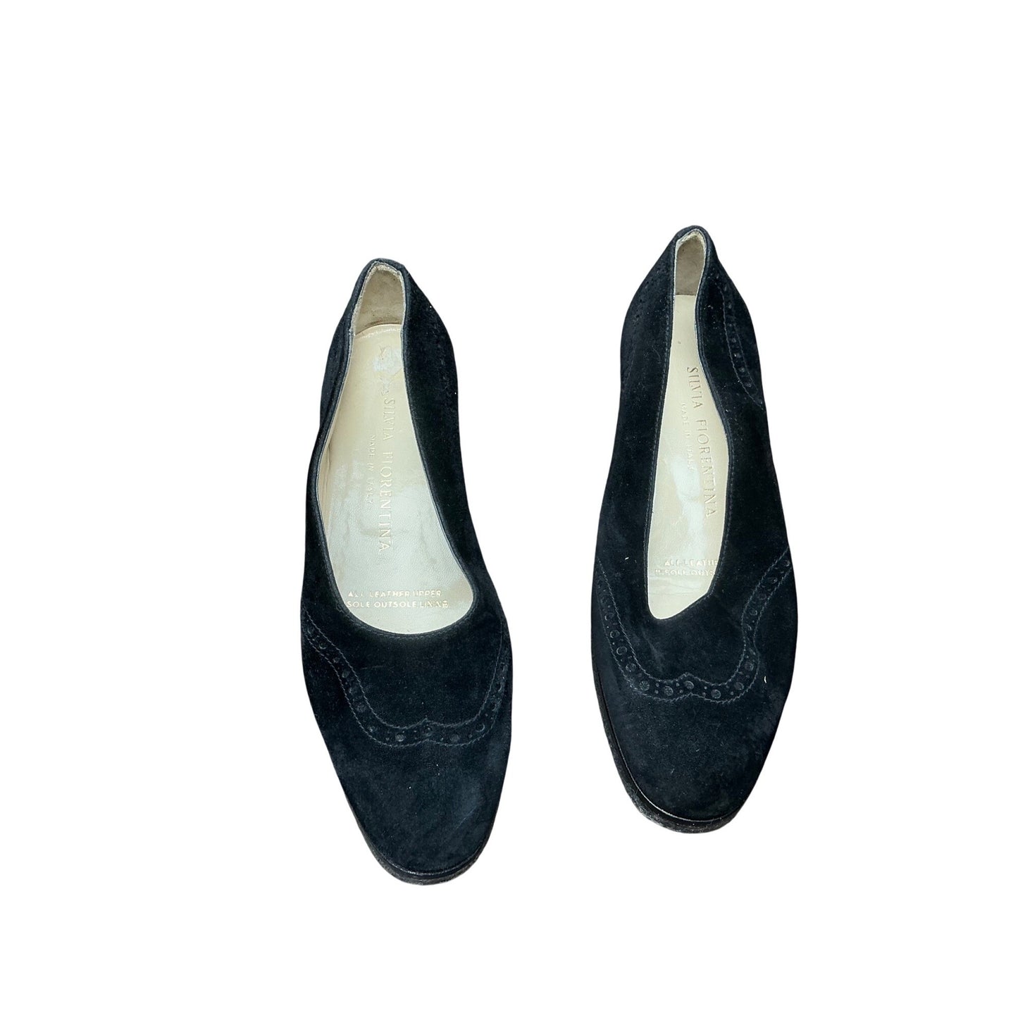 Silvia Fiorentina Black Suede Flats Made in Italy Classic Comfort Ballet Shoes Women’s  Sz 5.5M