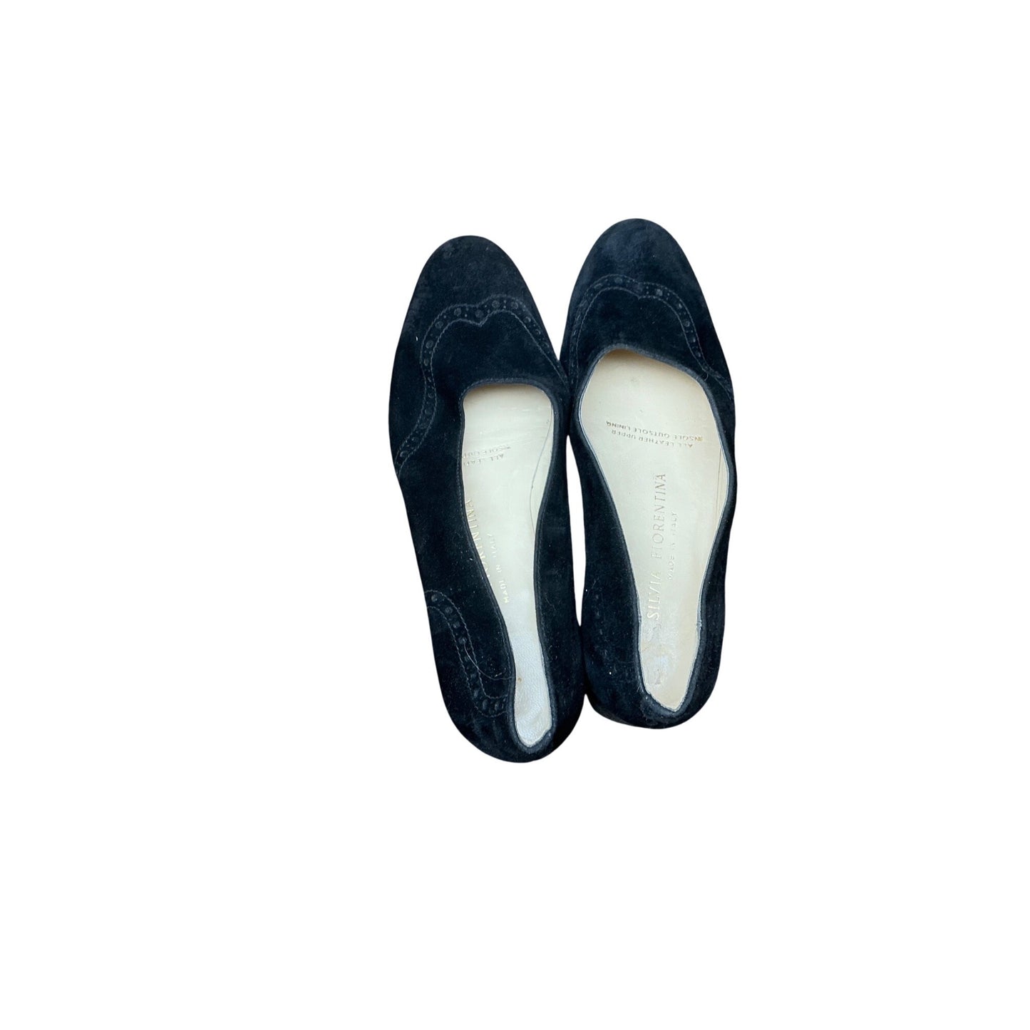 Silvia Fiorentina Black Suede Flats Made in Italy Classic Comfort Ballet Shoes Women’s  Sz 5.5M