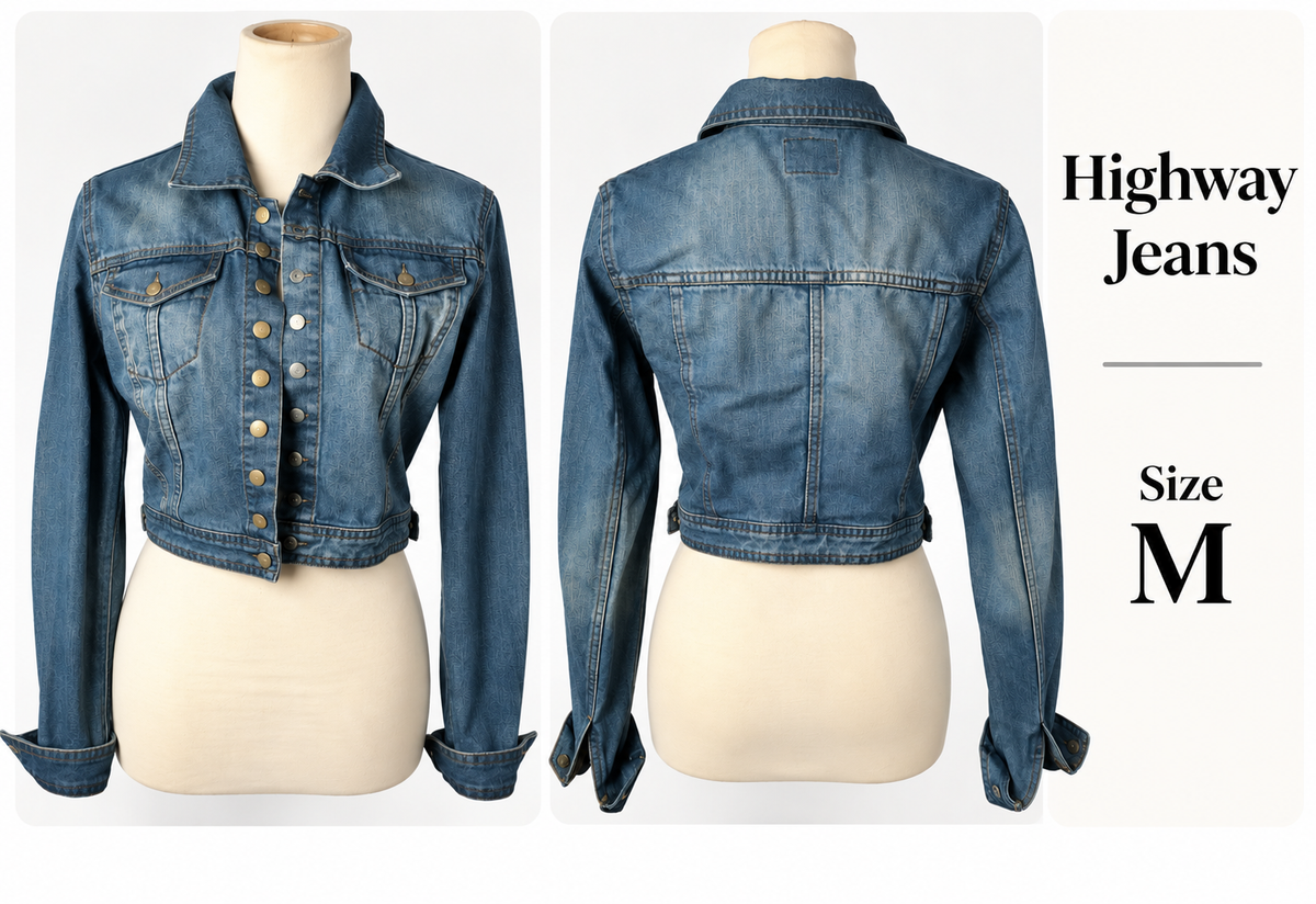 Highway Jeans denim jacket size M front and back