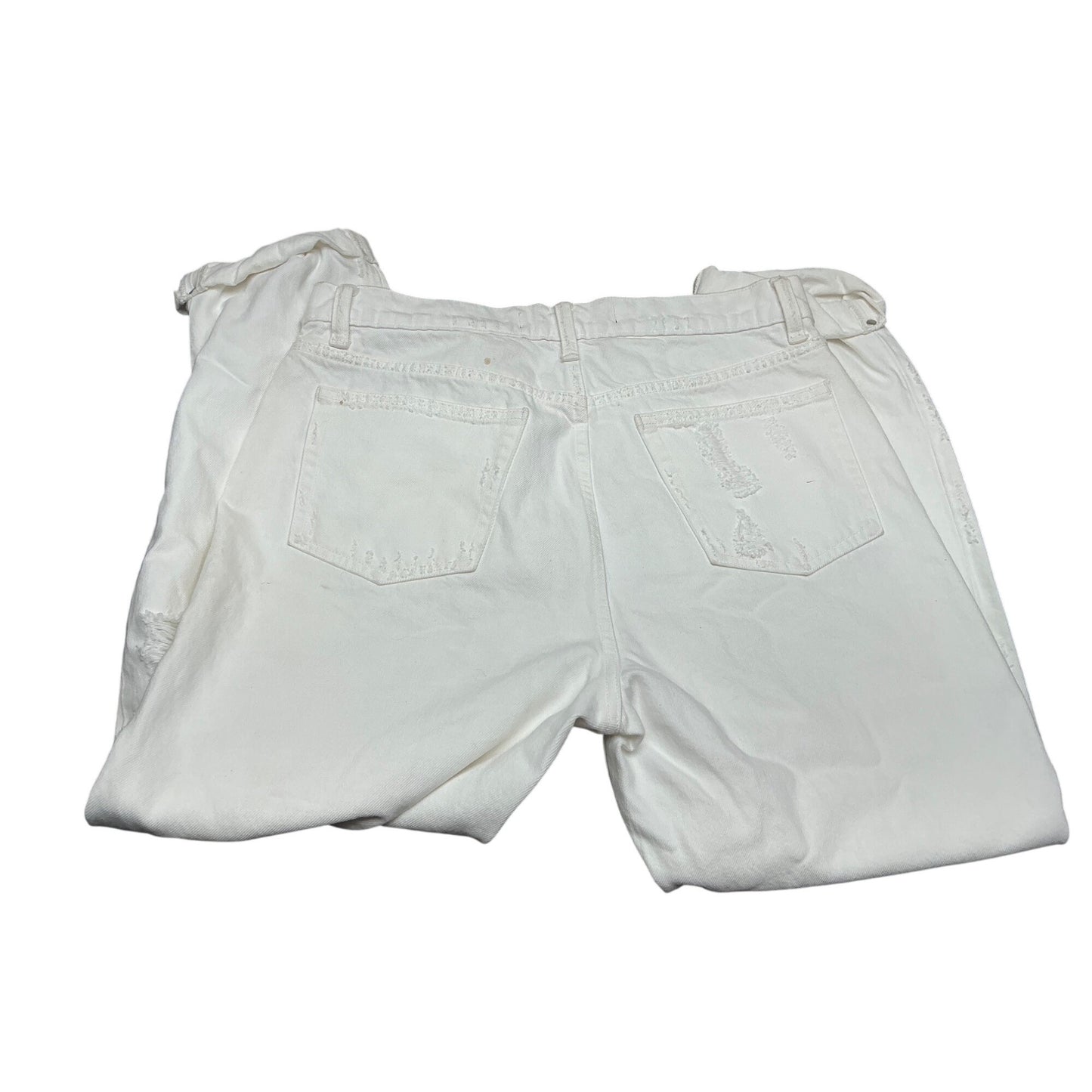 Alexander Wang white distressed skinny jeans with button fly, size 28