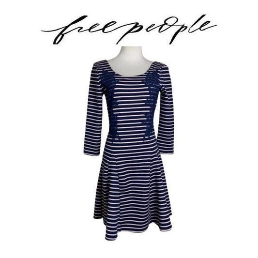 Free People Blue Embroidered Dress. Sz S