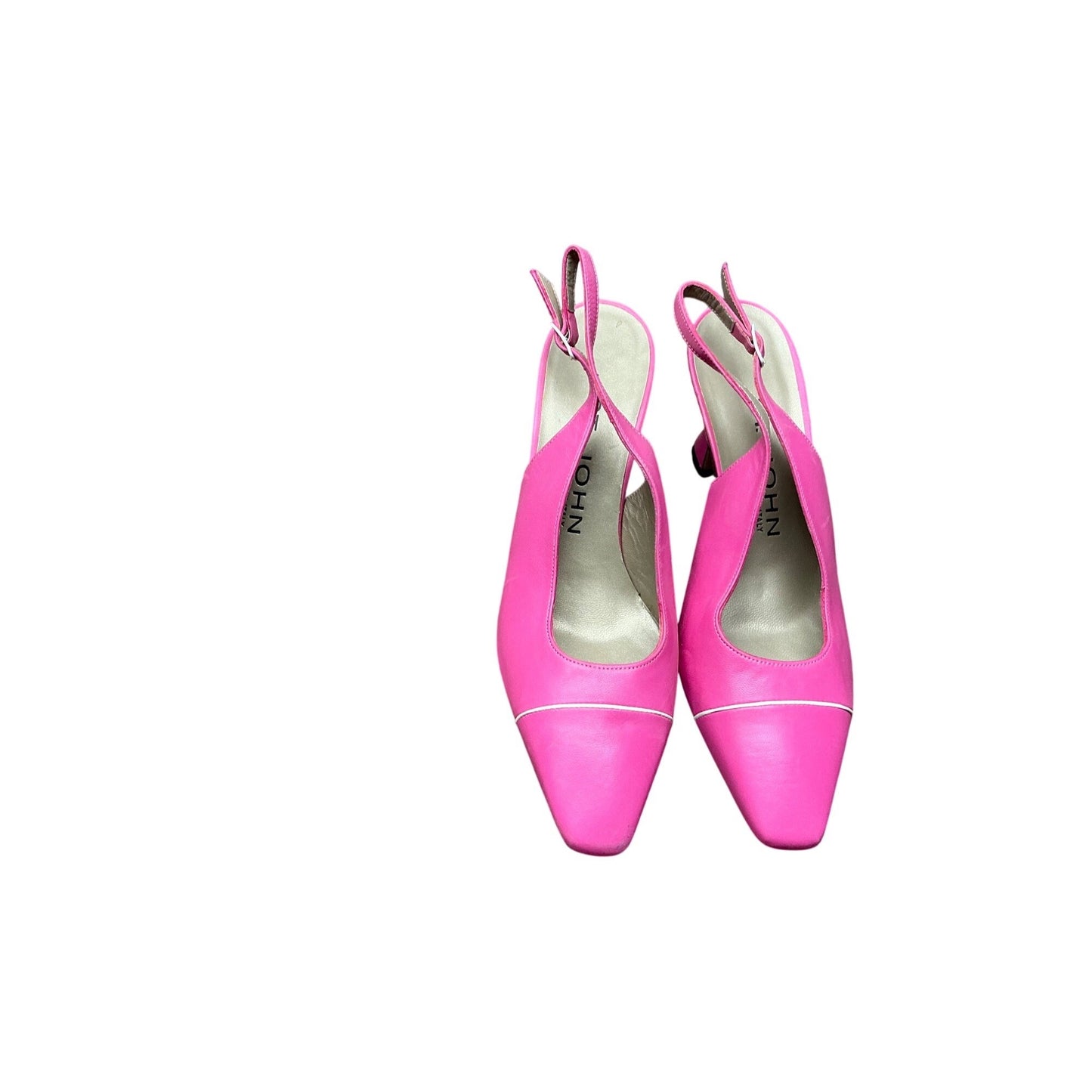 Vintage St. John Hot Pink Leather Slingback Heels Made in Italy New Without Box 6B