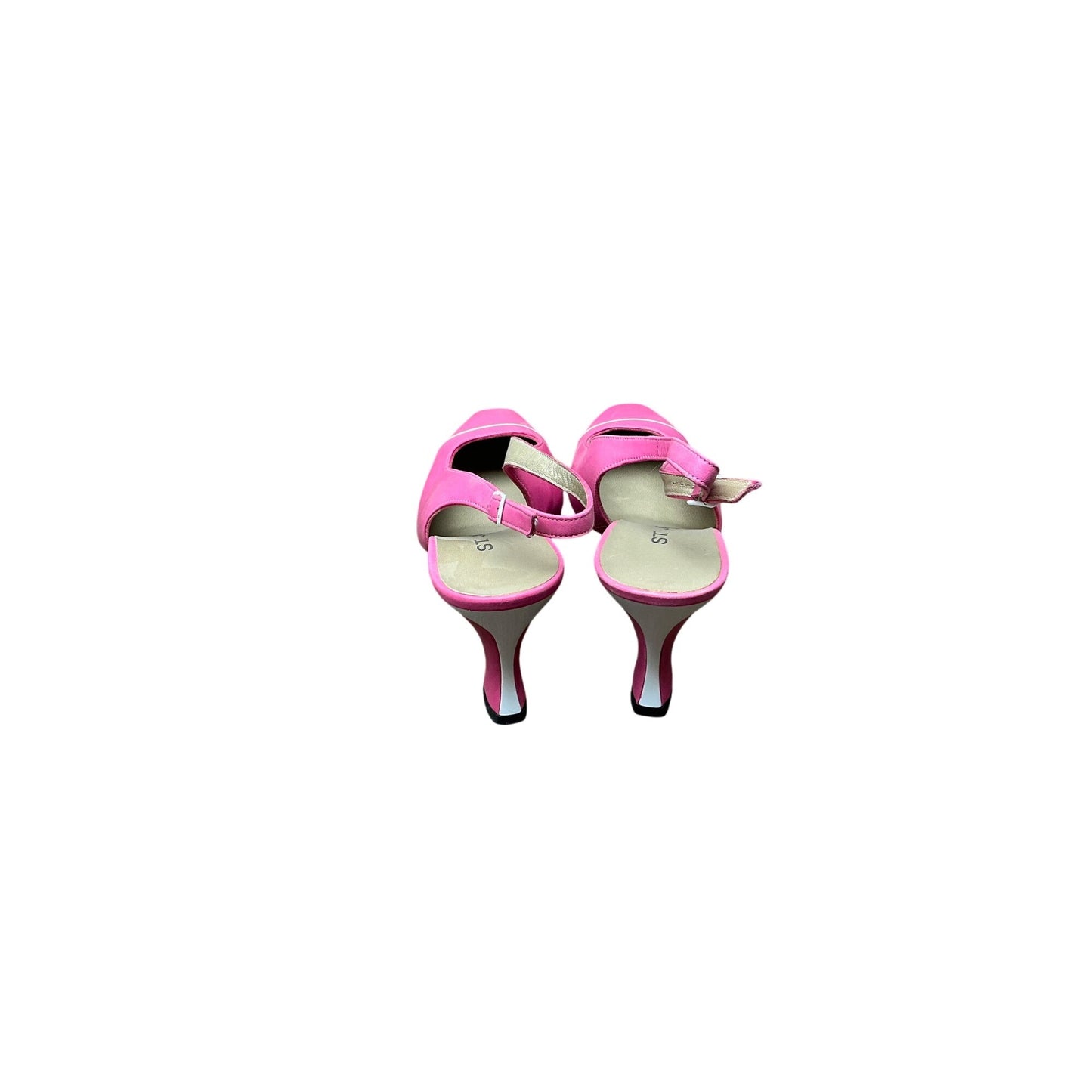 Vintage St. John Hot Pink Leather Slingback Heels Made in Italy New Without Box 6B