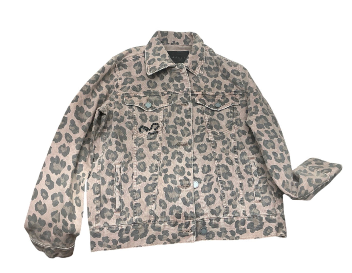 BLANKNYC leopard print denim jacket size XS front