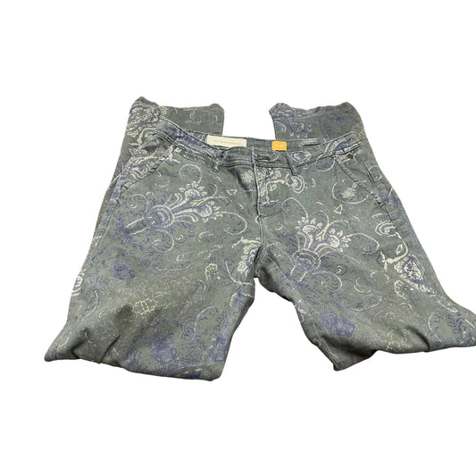 Gray Metallic Damask Print Skinny Jeans Women’s Size 27