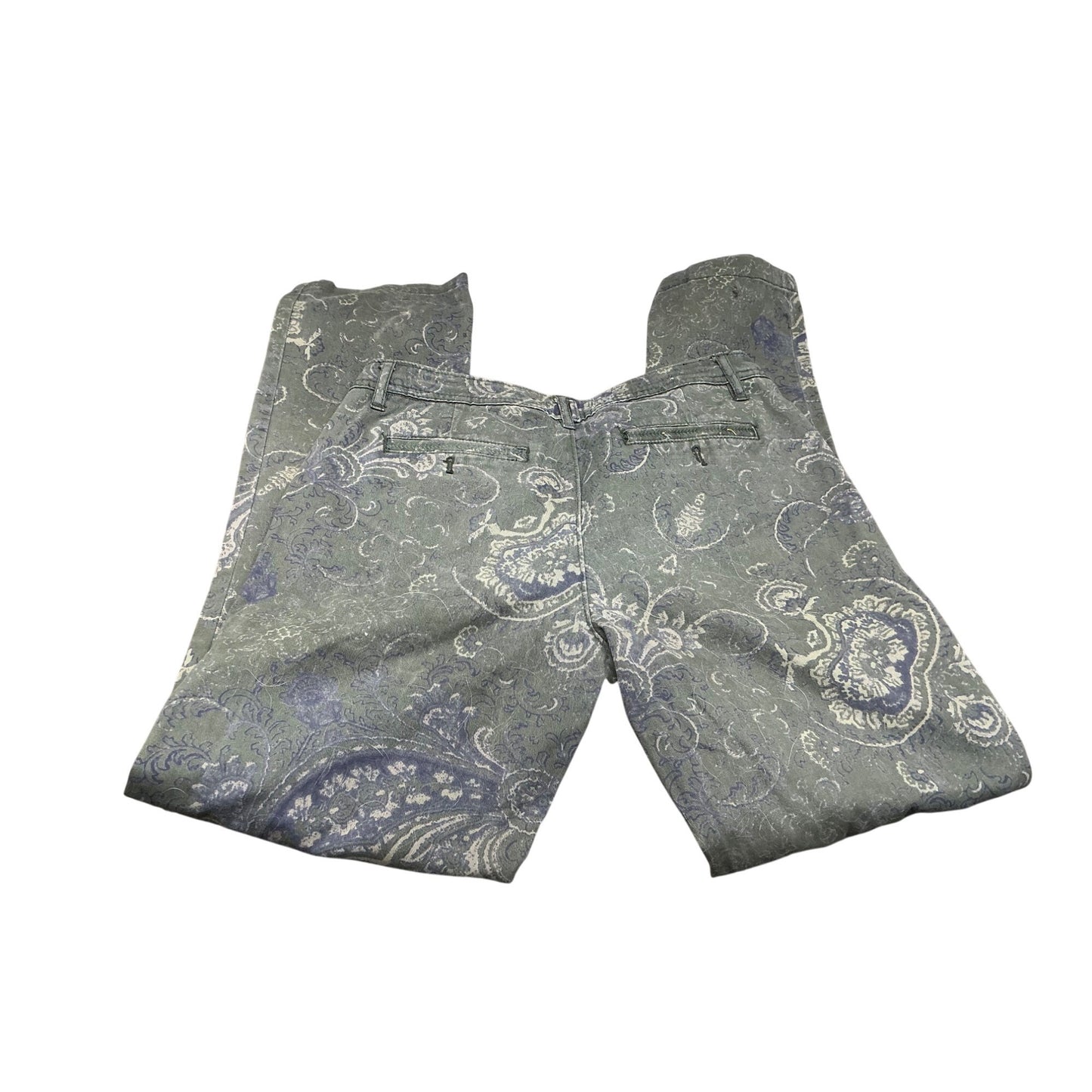 Gray Metallic Damask Print Skinny Jeans Women’s Size 27