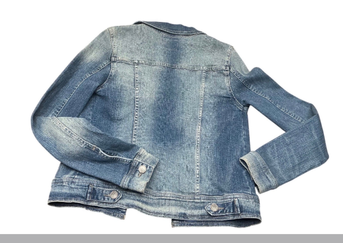 Cello pearl embellished denim jacket back, tagged size Medium