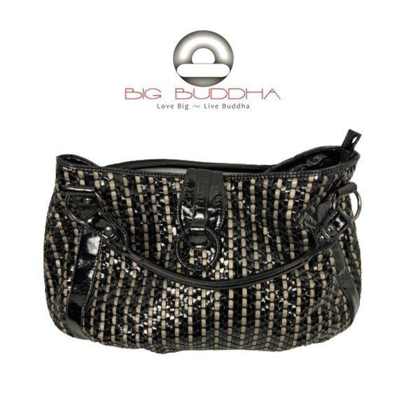 Big Buddha Black & Cream Vegan Handbag