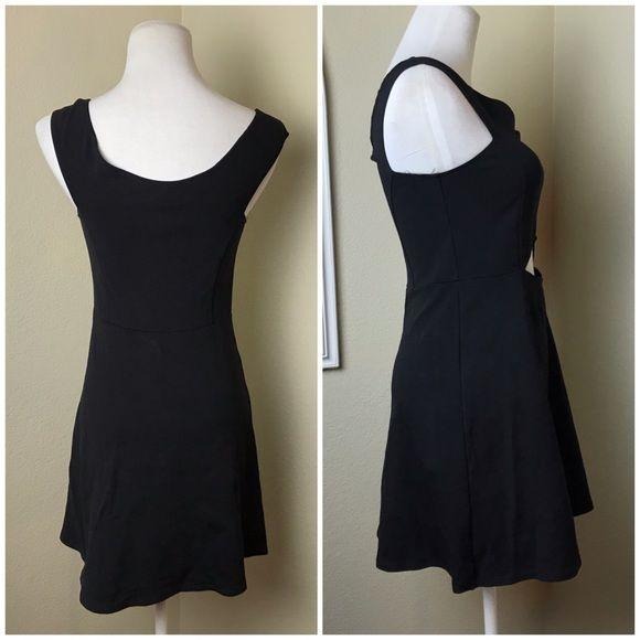 Nasty Gal Black Cutout Fit & Flare Mini Dress Sz M