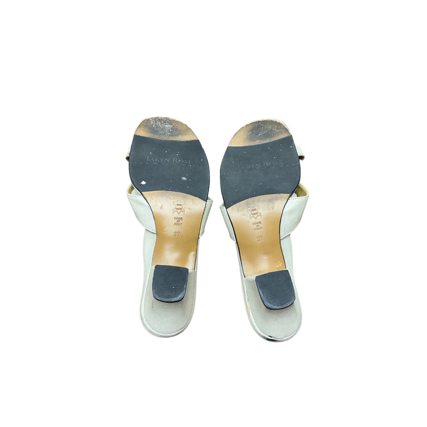 Taryn Rose Light Blue Leather Floral Slide Sandals | Kitten Heel | Women’s Size 7