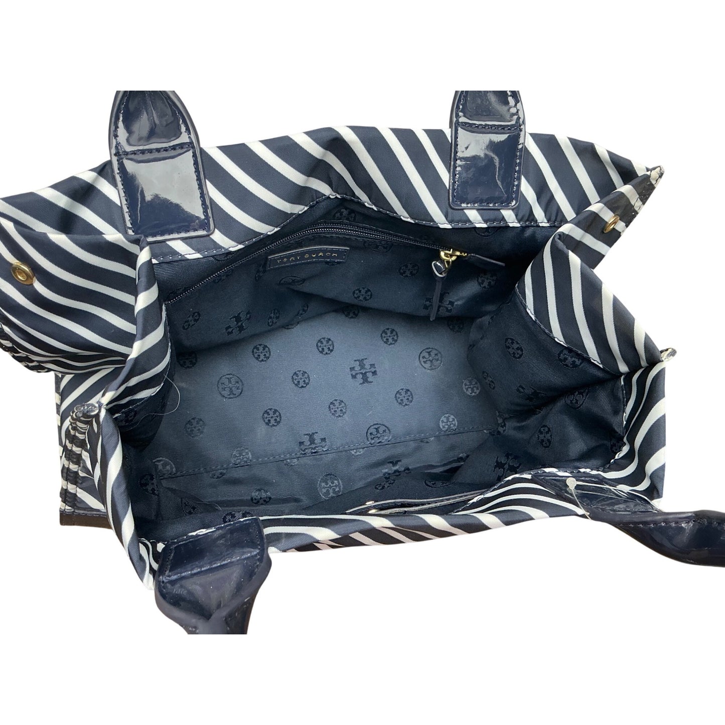 Tory Burch Navy White Striped Tote Bag Large Travel Weekend