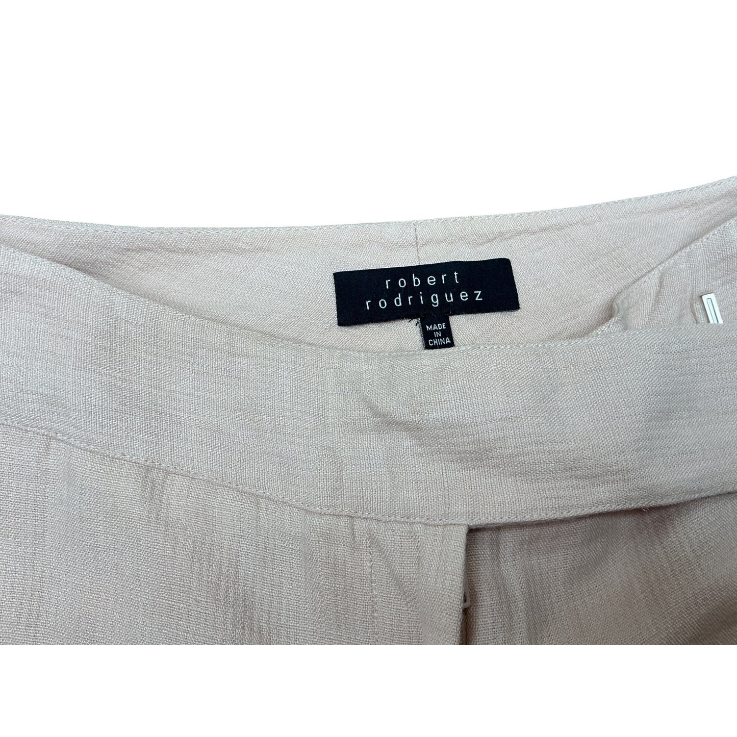 Robert Rodriguez Wide Leg Pants Luxury Linen Blend Trouser Neutral Beige Size 0
