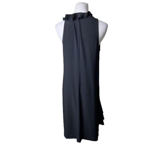 Cache Ruffle Black Dress. Sz 8
