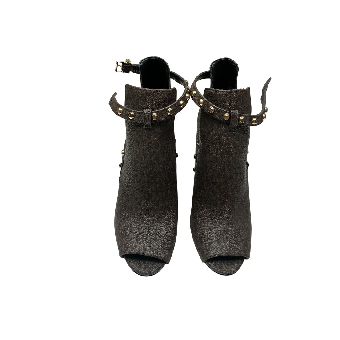 Michael Kors Studded Peep Toe Ankle Booties Women’s Size Gray High Heel