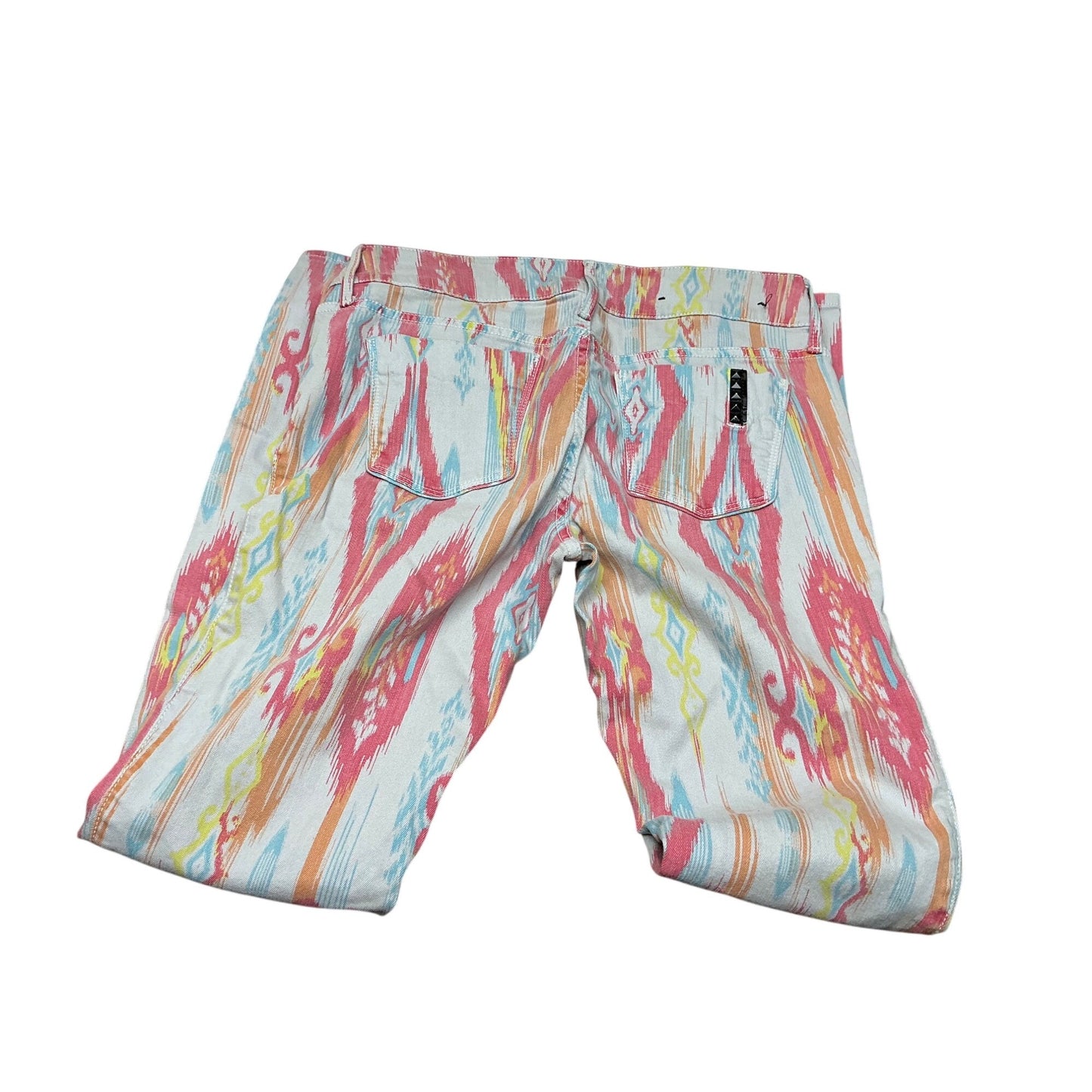 Black Orchid Abstract Print Skinny Jeans | Multicolor Pastel | Size 28