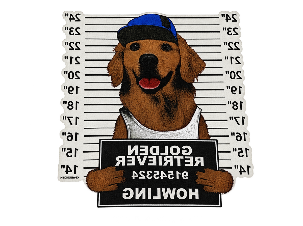 Golden Retriever Mugshot transparent visualizer artwork