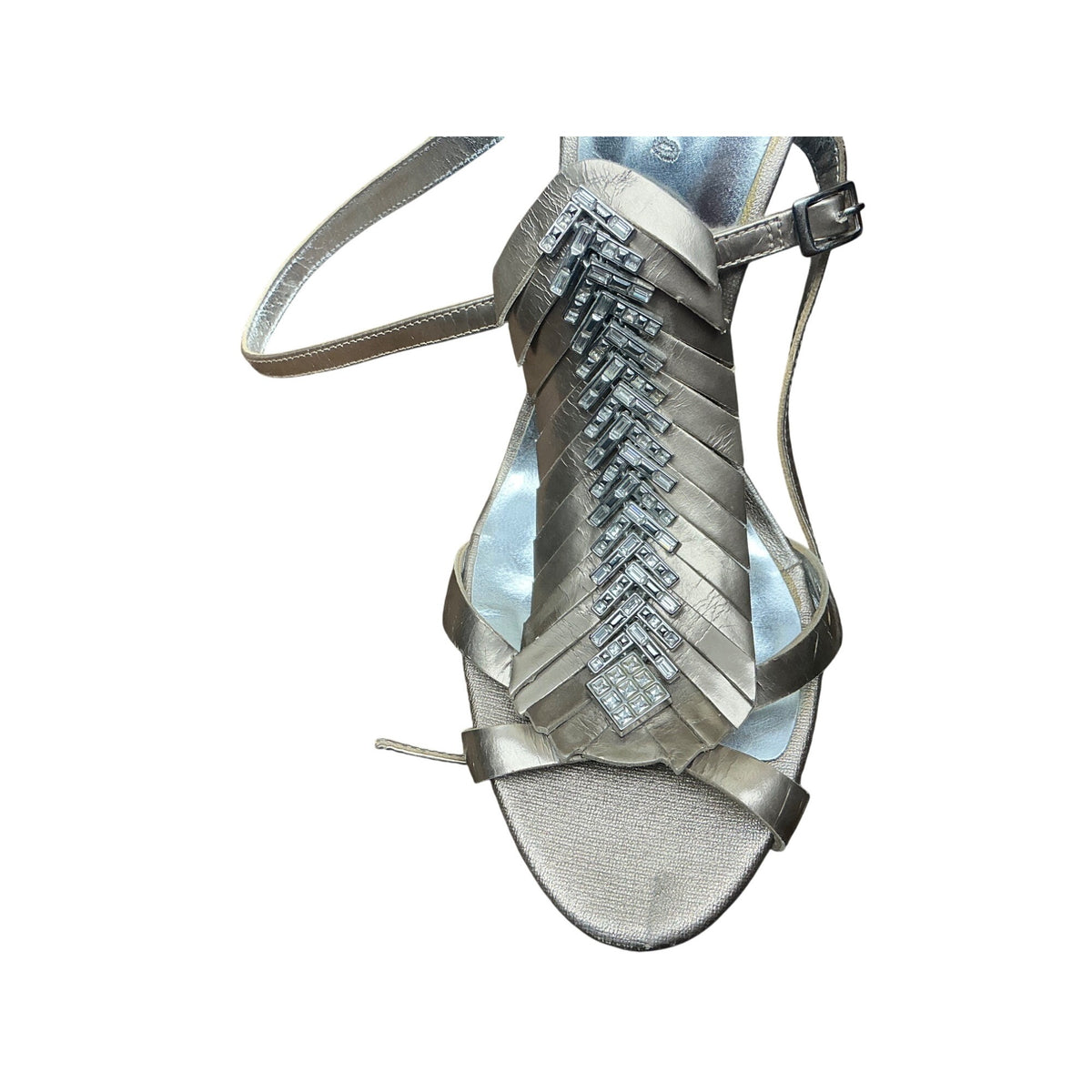 Marciano Metallic Bronze Embellished Gladiator Sandals Ankle Strap Heels Women’s Size 5.5