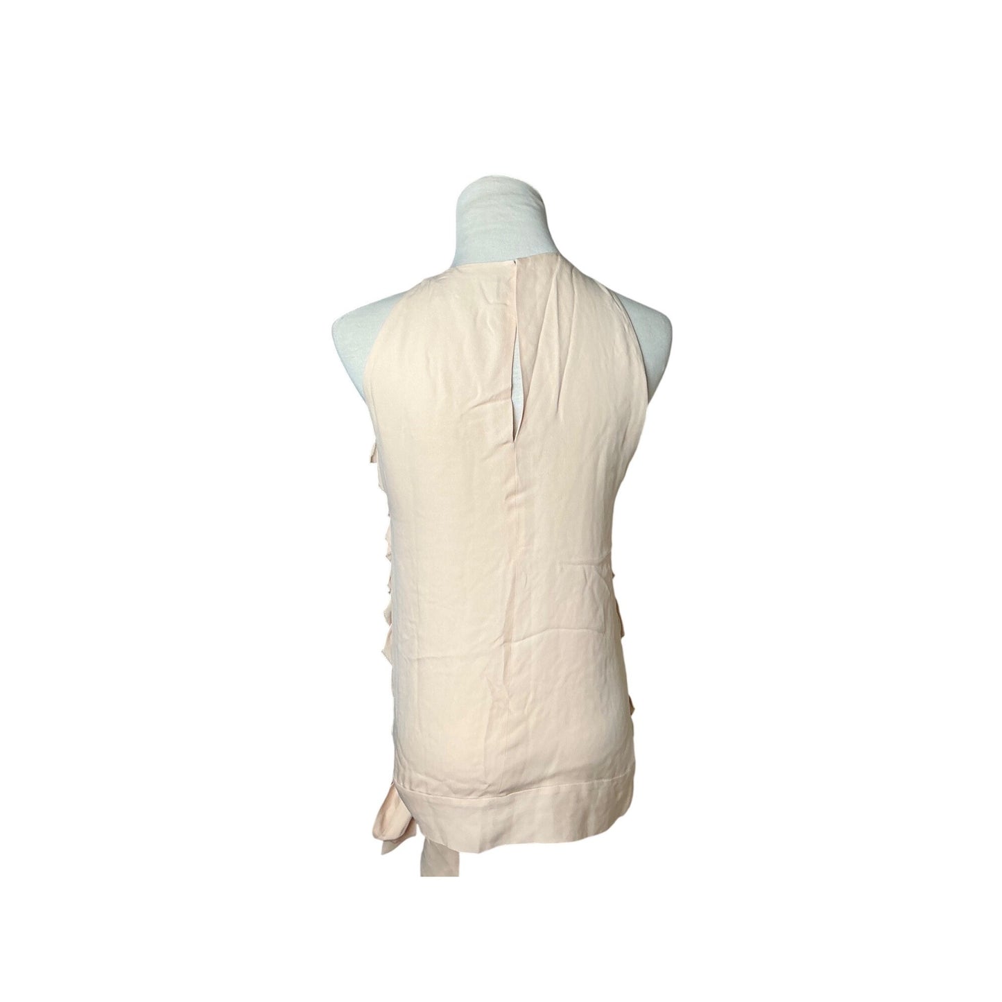 Robert Rodriguez 100% Silk Ruffle Sleeveless Blouse Top Blush Pink Size 4