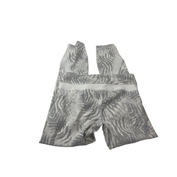 Lululemon Gray Palm Print Sports Bra & Shorts Activewear Set Sz 4