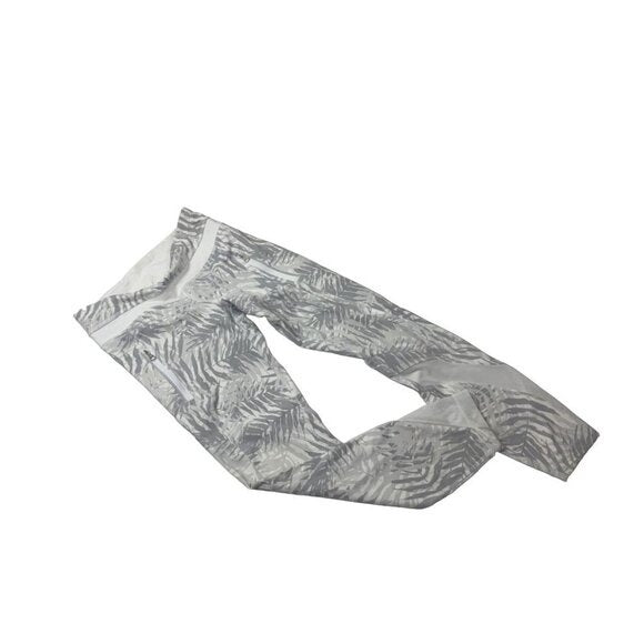 Lululemon Gray Palm Print Sports Bra & Shorts Activewear Set Sz 4